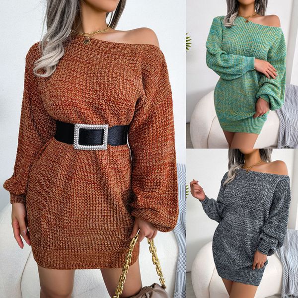 new autumn dresses for womens casual slash neck off shoulder colorful lantern sleeves designer sweater luxury dress knitted woolen woman clo, Black;gray
new autumn dresses for womens casual slash neck off shoulder colorful lantern sleeves designer sweater luxury dress knitted woolen woman clo, Black;gray
