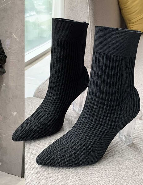 short socks boots women's autumn and winter new large fashion knitted elastic high heeled shoes, Black
short socks boots women's autumn and winter new large fashion knitted elastic high heeled shoes, Black