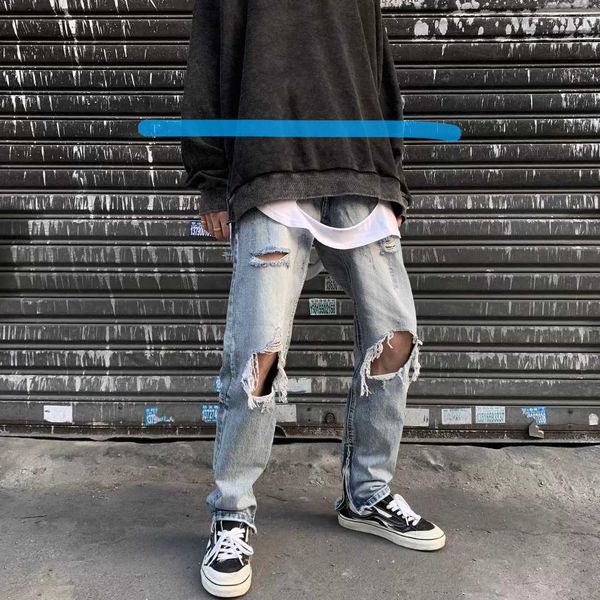 pants men's fashion fog jeans broken men hip hop street trendy make trousers loose ruffian justi biber ripped slim fit designer luxury, Blue
pants men's fashion fog jeans broken men hip hop street trendy make trousers loose ruffian justi biber ripped slim fit designer luxury, Blue