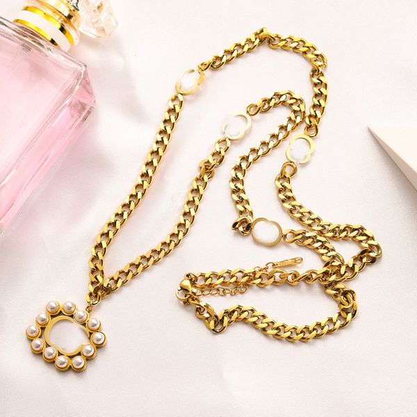 men women choker necklace designer stainless steel letter pearl cuban link gold chain letter pendants for hip hop collar no box, Silver
men women choker necklace designer stainless steel letter pearl cuban link gold chain letter pendants for hip hop collar no box, Silver