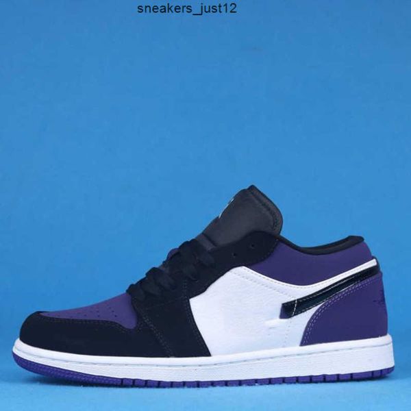 sports sneakers designer shoes low court purple with white black berathable jumpman 1 men schoenen