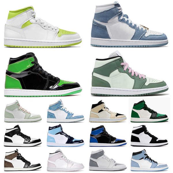 jumpman new 1 1s mens womens basketball shoes designer denim high panda mocha mid dutch green carbon fiber patent bred sports sneakers, Black
jumpman new 1 1s mens womens basketball shoes designer denim high panda mocha mid dutch green carbon fiber patent bred sports sneakers, Black
