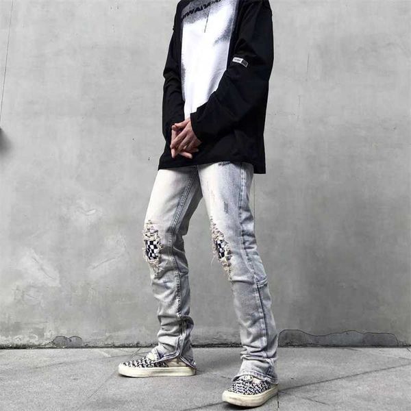 men's hoody fashion designer pants men's fog jeans fashion high street broken checkerboard patch style zipper slim men clothing ju, Blue
men's hoody fashion designer pants men's fog jeans fashion high street broken checkerboard patch style zipper slim men clothing ju, Blue