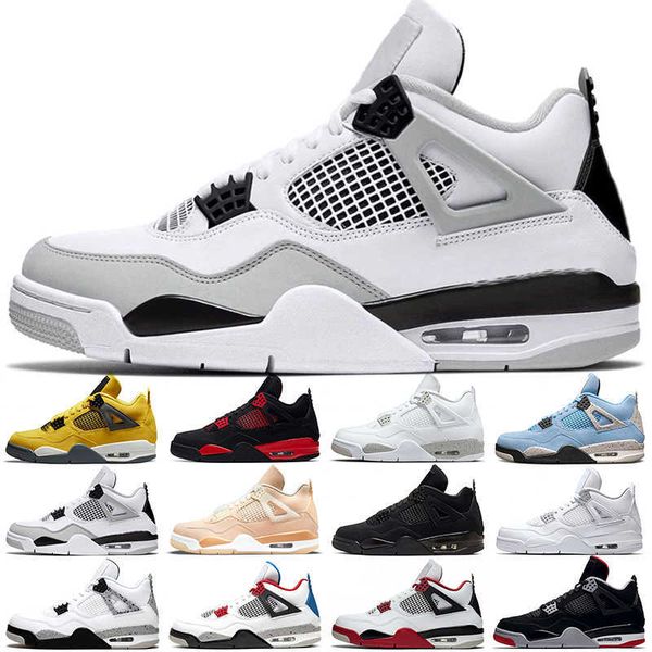 Image of Basketball Shoes Trainers Sports Sneakers Military Black Cat Red Thunder Lightning University Blue White Oreo Bred Pure Money Jumpman 4S 4