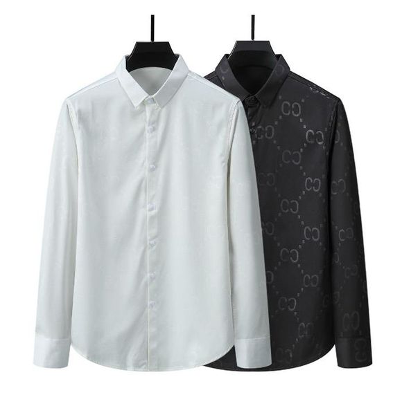 men's t-shirts designer mens formal business shirts fashion casual shirt long-sleeved, White;black 
men's t-shirts designer mens formal business shirts fashion casual shirt long-sleeved, White;black