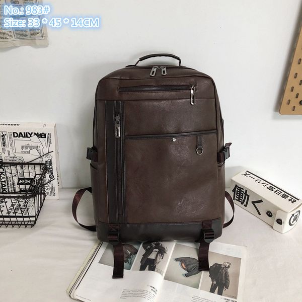 Wholesale men shoulder bag Joker large capacity leisure light backpacks outdoor daily travel fitness leather handbag fashion color matching computer backpack, Brown-983#
Wholesale men shoulder bag Joker large capacity leisure light backpacks outdoor daily travel fitness leather handbag fashion color matching computer backpack, Brown-983#