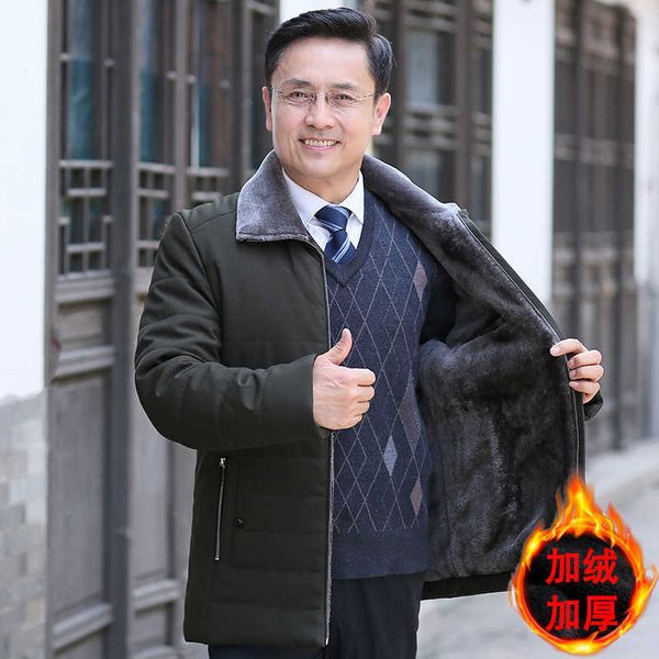autumn and winter clothes middle-aged and old men's cotton padded with down and thick father's coat, Black
autumn and winter clothes middle-aged and old men's cotton padded with down and thick father's coat, Black