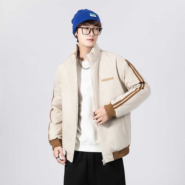men's winter 2022 new fashion loose stand collar down coat thickened warm cotton jacket, Black
men's winter 2022 new fashion loose stand collar down coat thickened warm cotton jacket, Black