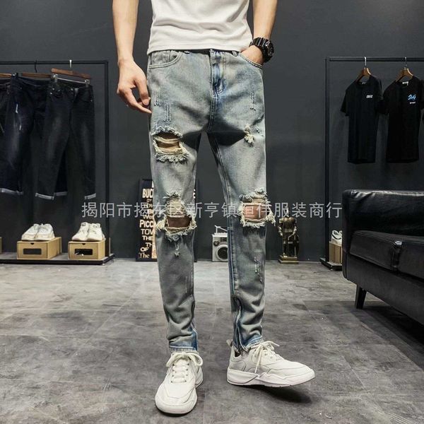 pants men's fog jeans fashion brand hole men slim fit point versatile straight tube casual justi biber ripped hip hop designer, Blue
pants men's fog jeans fashion brand hole men slim fit point versatile straight tube casual justi biber ripped hip hop designer, Blue