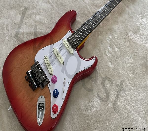 lvyelectric guitar honey burst black nickle tremolo sss pickups white pickguard colorful knobs
lvyelectric guitar honey burst black nickle tremolo sss pickups white pickguard colorful knobs