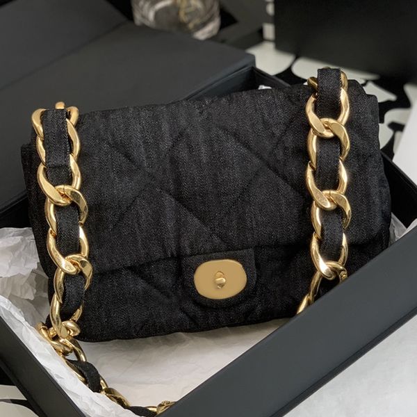 10a mirror quality denim small flap bag 21cm luxuries designers cross body bags thick chain handbag with box c097
10a mirror quality denim small flap bag 21cm luxuries designers cross body bags thick chain handbag with box c097