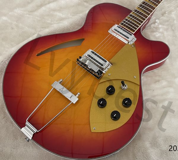 lvyelectric guitar honney burst chrome parts and mini pickups set in joined gold metalic pickguard long tail
lvyelectric guitar honney burst chrome parts and mini pickups set in joined gold metalic pickguard long tail