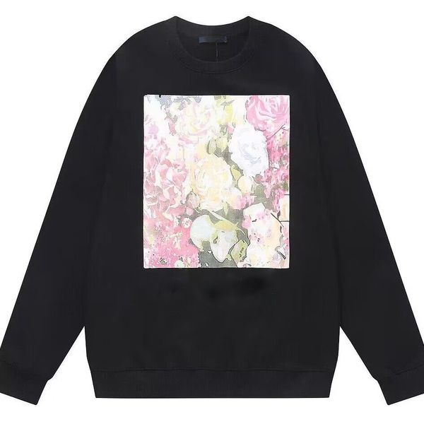 2022 chest oil painting flower printing crewneck hoodie long sleeve men women sweatshirts, Black
2022 chest oil painting flower printing crewneck hoodie long sleeve men women sweatshirts, Black