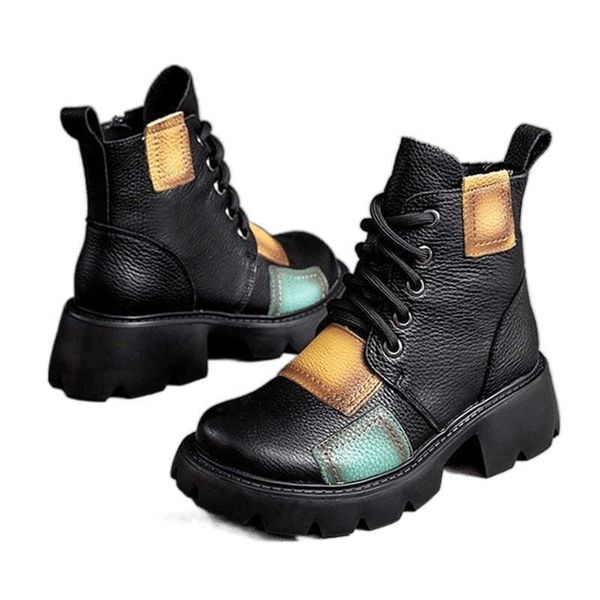 boots martin women's autumn and winter cashmere new soft leather lace up cotton british style color matching single short, Black
boots martin women's autumn and winter cashmere new soft leather lace up cotton british style color matching single short, Black