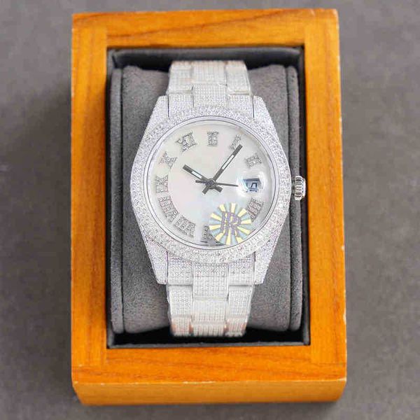 full diamond mens watch mechanical automatic watches sapphire 41mm strap diamond-studded steel ladies fashion wristwatches bracelet montre, Slivery;brown
full diamond mens watch mechanical automatic watches sapphire 41mm strap diamond-studded steel ladies fashion wristwatches bracelet montre, Slivery;brown