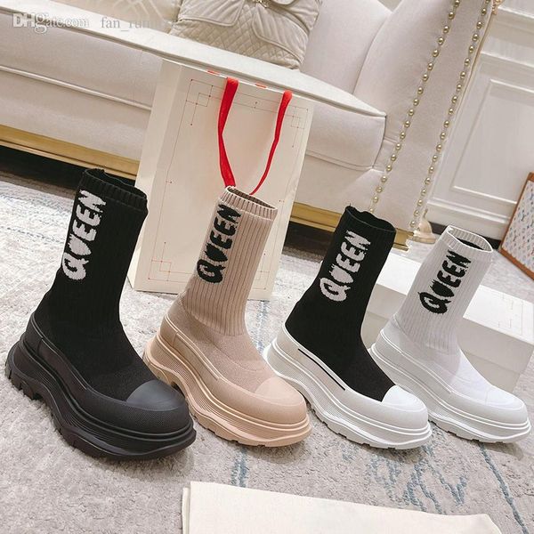 mcqueens sock ankle knitted elastic socks boots platform thicken heel shoes, Black
mcqueens sock ankle knitted elastic socks boots platform thicken heel shoes, Black