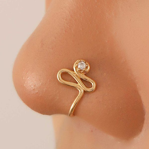 nose clip ins copper inlaid zircon twisted puncture jewelry fashion perforation letter s fake nose ring ornament, Silver
nose clip ins copper inlaid zircon twisted puncture jewelry fashion perforation letter s fake nose ring ornament, Silver