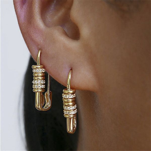 europe and america new charm fashion unique punk personality safety pin earnail women's filled gold charm paper clip perforated earring, Golden
europe and america new charm fashion unique punk personality safety pin earnail women's filled gold charm paper clip perforated earring, Golden