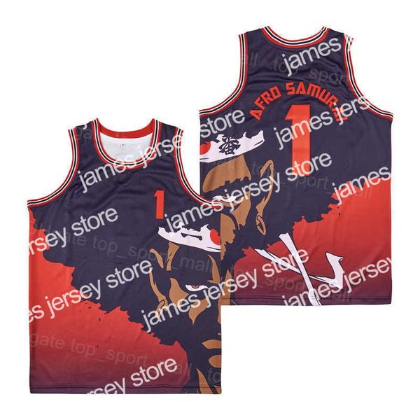 college basketball wears men tv movie 1 afro samurai basketball jersey hiphop stitched team color red black hip hop breathable for sport fan
college basketball wears men tv movie 1 afro samurai basketball jersey hiphop stitched team color red black hip hop breathable for sport fan