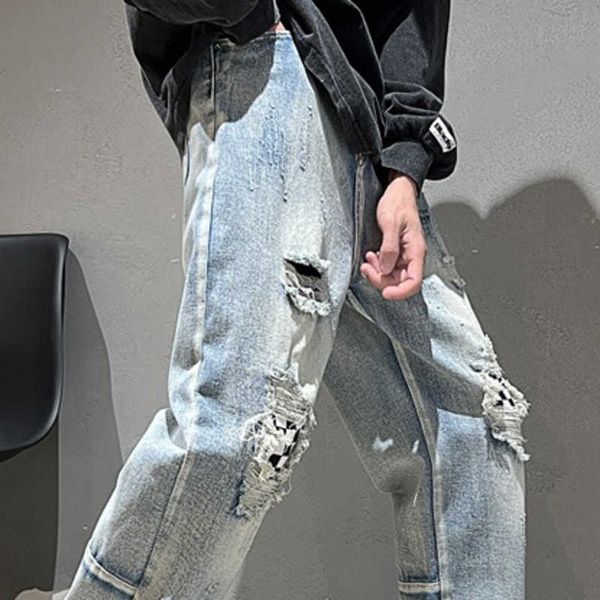 fog jeans fashion pants men's broken straight tube high street design crowd ins brand ruffian handsome trousers justi biber ripped hip, Blue
fog jeans fashion pants men's broken straight tube high street design crowd ins brand ruffian handsome trousers justi biber ripped hip, Blue