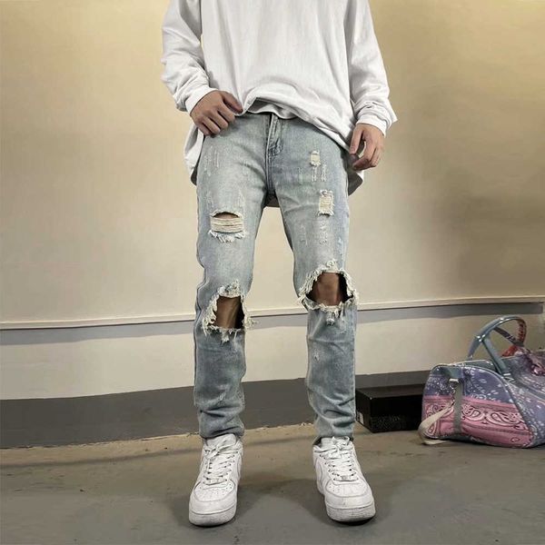 pants men's fog jeans fashion street brand water washed straight holes beggars slim fitting casual justi biber ripped hip hop fit, Blue
pants men's fog jeans fashion street brand water washed straight holes beggars slim fitting casual justi biber ripped hip hop fit, Blue