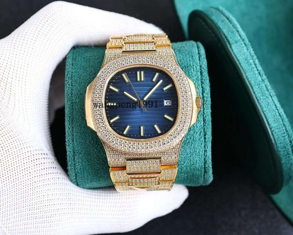 men watches full diamond rose gold version 5711 montre de luxe 324c movement automatic wristwatches, Slivery;brown
men watches full diamond rose gold version 5711 montre de luxe 324c movement automatic wristwatches, Slivery;brown