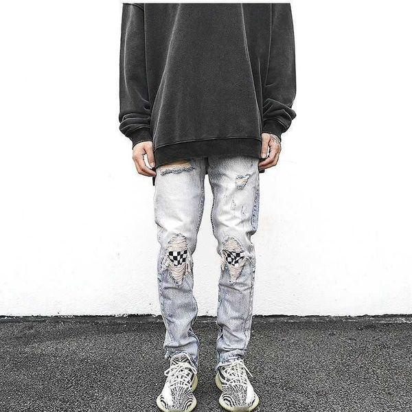 pants men's fashion fog jeans ripped checkered men loose casual straight trousers slim wide justi biberfashion hip hop fit designer, Blue
pants men's fashion fog jeans ripped checkered men loose casual straight trousers slim wide justi biberfashion hip hop fit designer, Blue