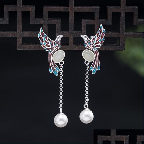 stud stud 925 sier personality bird earrings girls retro national style nephrite shell pearl lovely animal jewelry drop delivery dhew5, Golden;silver
stud stud 925 sier personality bird earrings girls retro national style nephrite shell pearl lovely animal jewelry drop delivery dhew5, Golden;silver