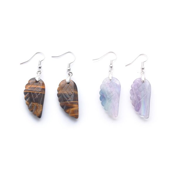 wojiaer natural stone carved angel wing dangle hook earrings purple crystal opal fluorite jewelry women drop eardrop bw914, Silver
wojiaer natural stone carved angel wing dangle hook earrings purple crystal opal fluorite jewelry women drop eardrop bw914, Silver