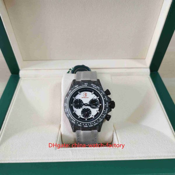 better quality mens watch 40mm cosmograph diw carbon fiber leather watches chronograph satch cal.4130 movement mechanical automatic men', Slivery;brown
better quality mens watch 40mm cosmograph diw carbon fiber leather watches chronograph satch cal.4130 movement mechanical automatic men', Slivery;brown