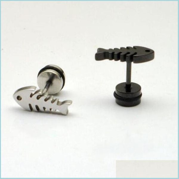 stud stud fish bone earring for men titanium stainless steel black hiphop emo korean unique jewelry drop delivery earrings dh8at, Golden;silver
stud stud fish bone earring for men titanium stainless steel black hiphop emo korean unique jewelry drop delivery earrings dh8at, Golden;silver