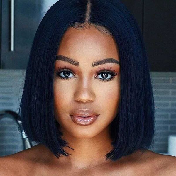 hair lace wigs chemical wig women's short straight hair medium differentiation fiber front lace headgear, Black
hair lace wigs chemical wig women's short straight hair medium differentiation fiber front lace headgear, Black