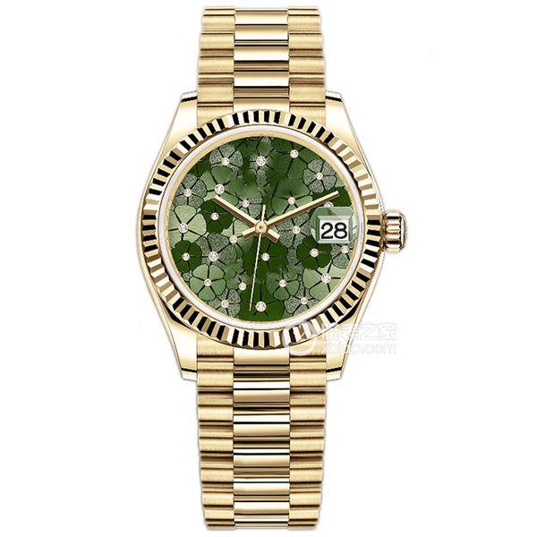 

gold Women's watch 31mm blue diamond four leaf clover dial 904L stainless steel manual Automatic machinery fashion luxury designer calendar watch Watches for Woman