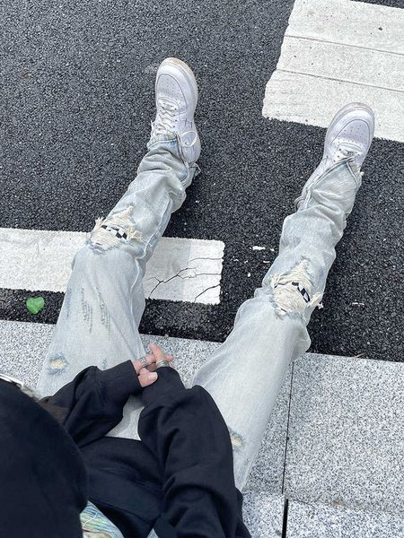 fog jeans fashion pants men's hiphop washed worn zippered men torn patch ruffian handsome high street ins justi biber ripped hip hop sl, Blue
fog jeans fashion pants men's hiphop washed worn zippered men torn patch ruffian handsome high street ins justi biber ripped hip hop sl, Blue