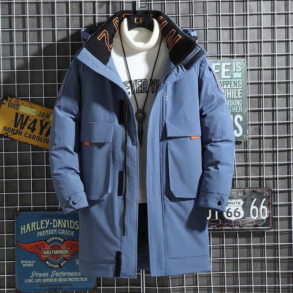 straight down jacket medium length youth warm fashion casual stand collar hooded men clothing, Black
straight down jacket medium length youth warm fashion casual stand collar hooded men clothing, Black