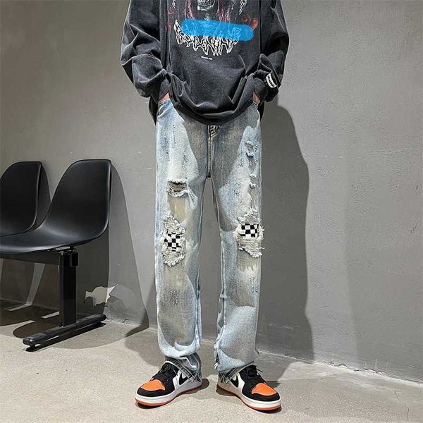 pants jeans fashion men's fog versatile casual justi biber ripped hip hop slim fit designer luxury elastic y2k with strip cotton, Blue
pants jeans fashion men's fog versatile casual justi biber ripped hip hop slim fit designer luxury elastic y2k with strip cotton, Blue