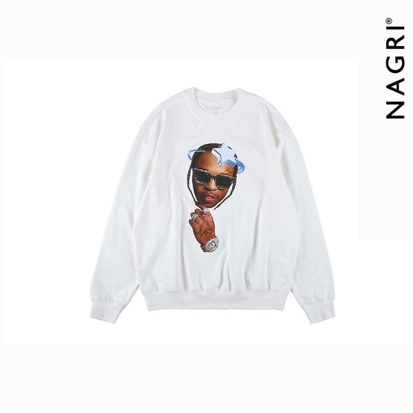 men's hoody fashion designer nagri pure white hip hop long sleeve bottomed shirt halo pentagonal print loose sweater men women hoodies, Black
men's hoody fashion designer nagri pure white hip hop long sleeve bottomed shirt halo pentagonal print loose sweater men women hoodies, Black