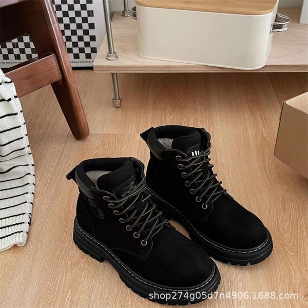 witner wool snow boots fur all-in-one boot women's lace-up boot couple model martin booties anti-slip men shoes, Black
witner wool snow boots fur all-in-one boot women's lace-up boot couple model martin booties anti-slip men shoes, Black