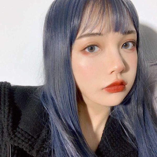 hair lace wigs haze wig women's medium long net red same clavicle hair smoke gray blue dyed chemical fiber headgear women, Black
hair lace wigs haze wig women's medium long net red same clavicle hair smoke gray blue dyed chemical fiber headgear women, Black