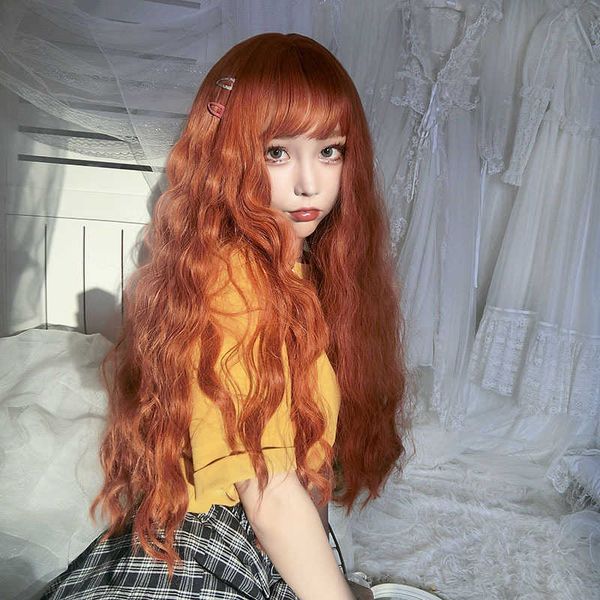 hair lace wigs net live wig female long ffy red sweet orange corn egg roll kwai dealer., Black
hair lace wigs net live wig female long ffy red sweet orange corn egg roll kwai dealer., Black