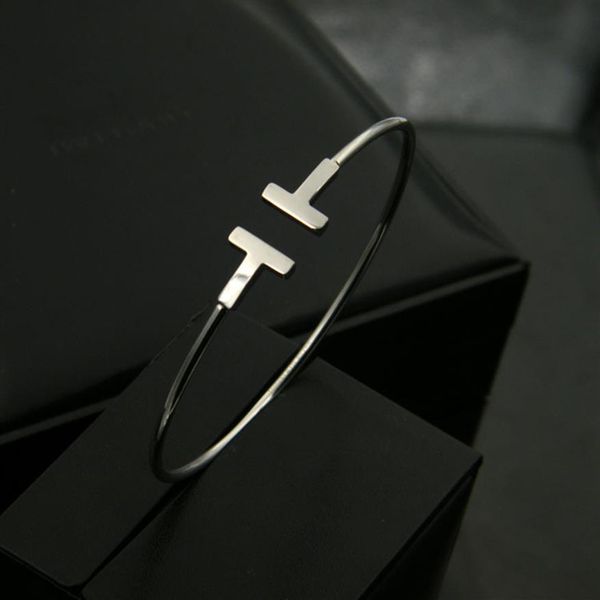 pulsera mujer new luxury quality fashion women jewelry stainless steel open cuff double t bangle bracelet gold silver rose gold hi2611, Black
pulsera mujer new luxury quality fashion women jewelry stainless steel open cuff double t bangle bracelet gold silver rose gold hi2611, Black