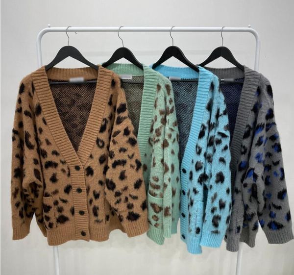 women's sweaters korean chic single breasted leopard v-neck long sleeve loose cardigan fall winter casual soft warm knit coat, White;black
women's sweaters korean chic single breasted leopard v-neck long sleeve loose cardigan fall winter casual soft warm knit coat, White;black