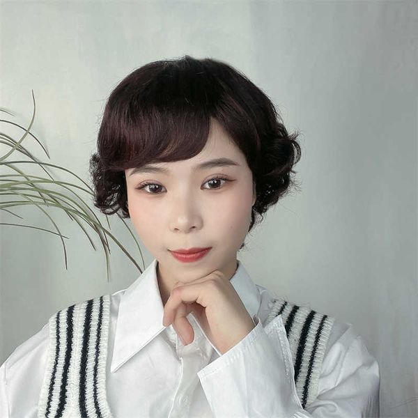 hair lace wigs wig female middle-aged and elderly breathable headgear simulation head oblique bangs fashion women's m short curly hair, Black
hair lace wigs wig female middle-aged and elderly breathable headgear simulation head oblique bangs fashion women's m short curly hair, Black