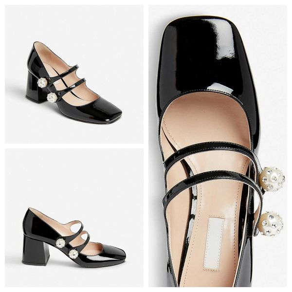 designer heels women dress shoes luxury faux-pearl and crystal-embellished patent leather mary jane pumps square toes eu35-40 with box weddi, Black
designer heels women dress shoes luxury faux-pearl and crystal-embellished patent leather mary jane pumps square toes eu35-40 with box weddi, Black