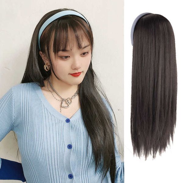 hair lace wigs live broadcast band half head cover long straight hair female wig integrated type ii, Black
hair lace wigs live broadcast band half head cover long straight hair female wig integrated type ii, Black