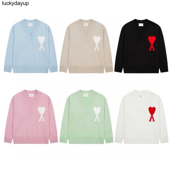 men's sweaters designer amis fashion brand heart embroidery men women's pullover streetwear sweater, White;black
men's sweaters designer amis fashion brand heart embroidery men women's pullover streetwear sweater, White;black