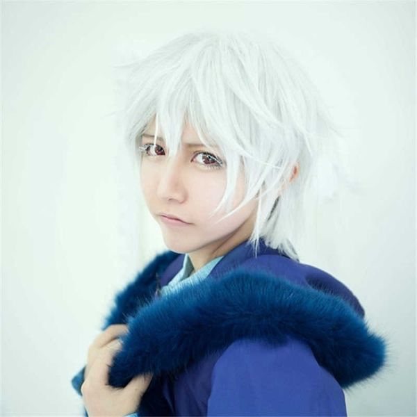 hair lace wigs animation korean wig set pure white cos boys fashion, Black