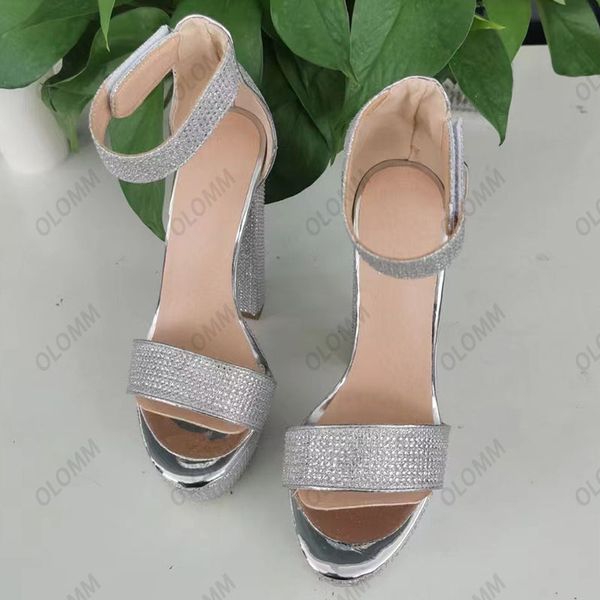 olomm2023 fashion women summer sandals glitter material block heel round toe gorgeous silver night club ladies shoes us size 5-20, Black
olomm2023 fashion women summer sandals glitter material block heel round toe gorgeous silver night club ladies shoes us size 5-20, Black