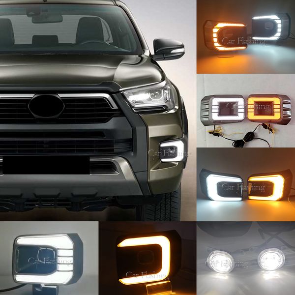 2pcs car led daytime running light with turn yellow signal drl day light fog lamp for toyota hilux rocco 2020 2021 2022
2pcs car led daytime running light with turn yellow signal drl day light fog lamp for toyota hilux rocco 2020 2021 2022