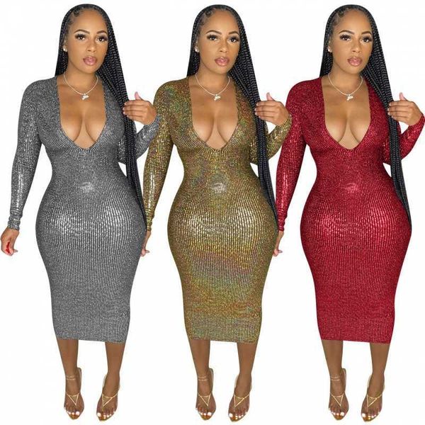 women's mid length in autumn and winter new style fashionable deep v gilded fabric dress, Black;gray
women's mid length in autumn and winter new style fashionable deep v gilded fabric dress, Black;gray
